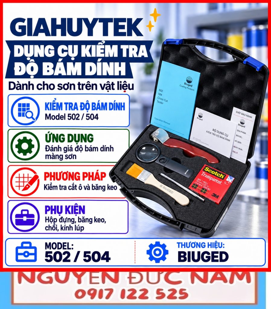 Bộ dụng cụ Biuged BGD 502 và BGD 504 kiểm tra độ bám dính sơn trên vật liệu